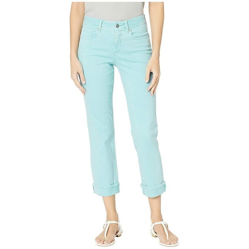 NYDJ Marilyn Women's Blue Cuff Ankle Straight Leg Jeans 2 NWT - Picture 2 of 4